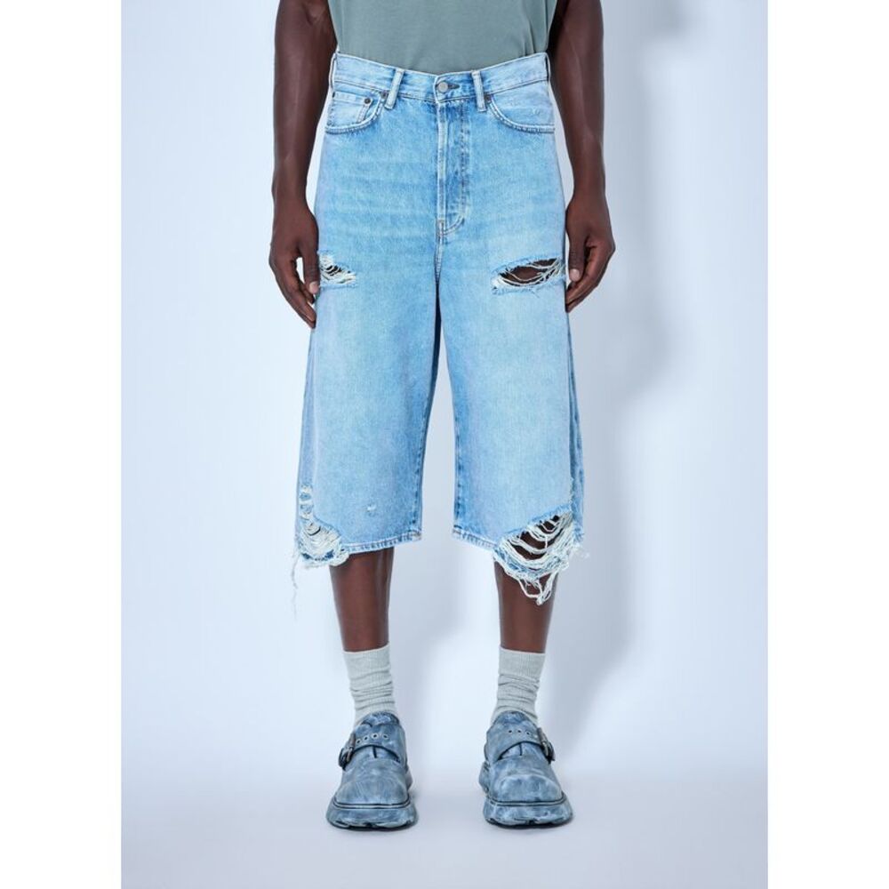 Acne Studios Men Distressed Denim Shorts